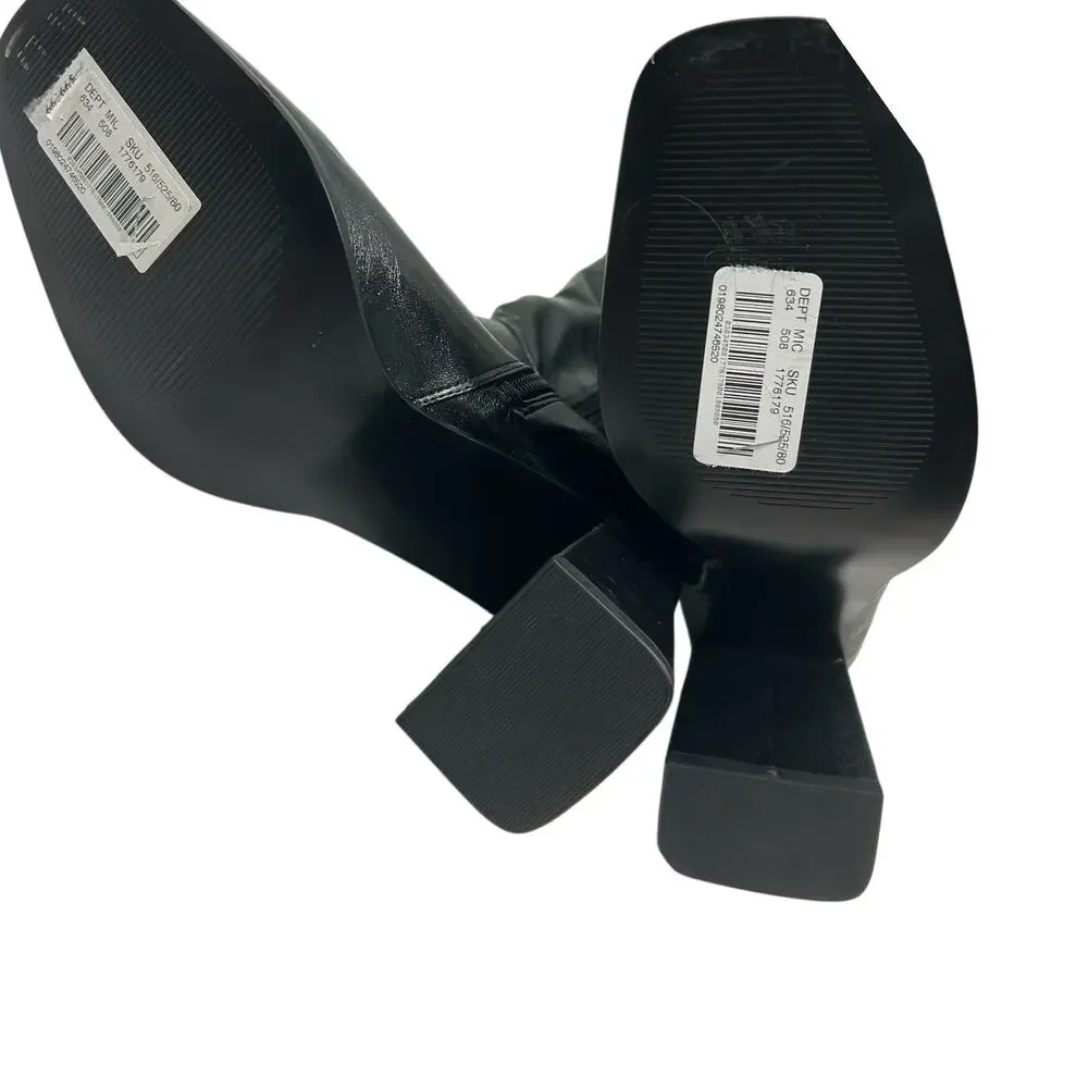 Steve Madden Sz 8.5 M Livah Women's Boots Knee High Square Toe Black Block Heel - Picture 8 of 9